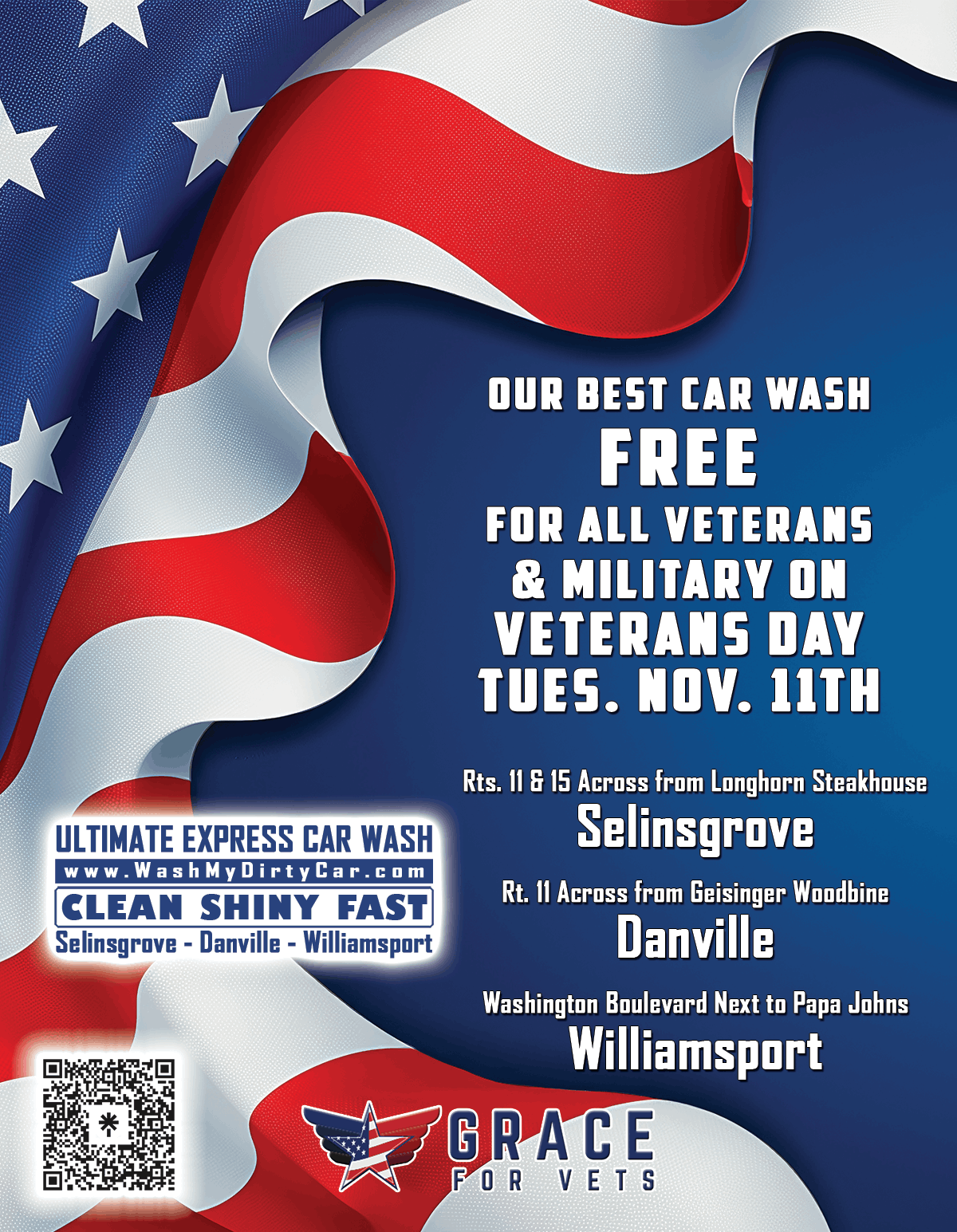 Grace for Vets Free Car Wash